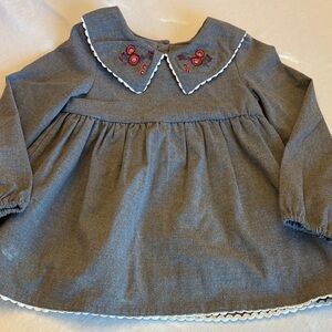 Tahari Kids Gray Blouse with Floral Details